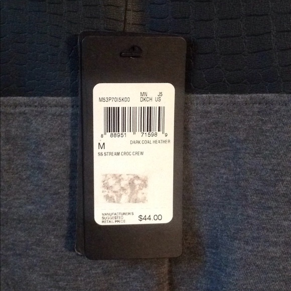 Guess grey men tee w/ faux leather Sz:M - Picture 4 of 6